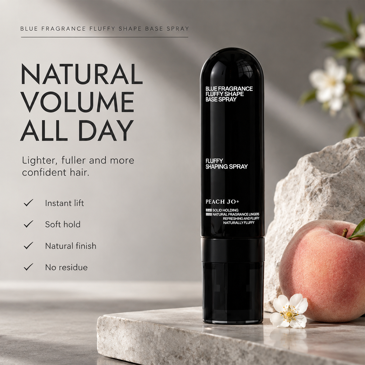 ✨Fluffy Hair Shaping Spray, Peach Scent Volumizing Hair Mist for Long Wear Hold