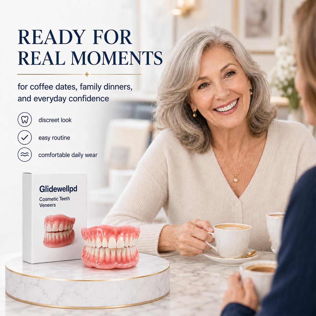 Natural-Looking Full-Cover Cosmetic Dentures