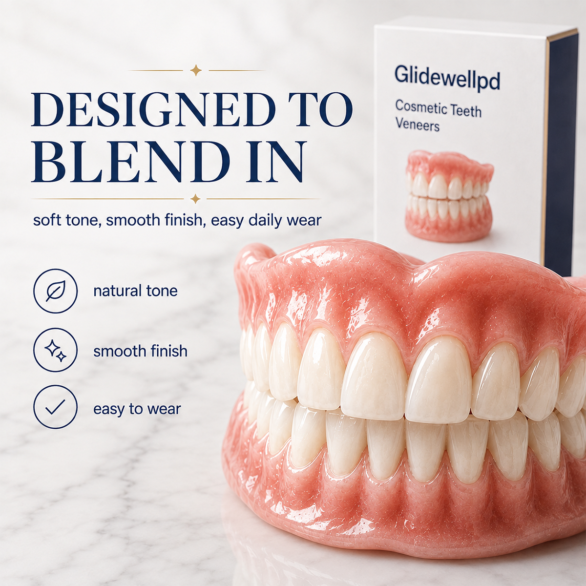 Natural-Looking Full-Cover Cosmetic Dentures