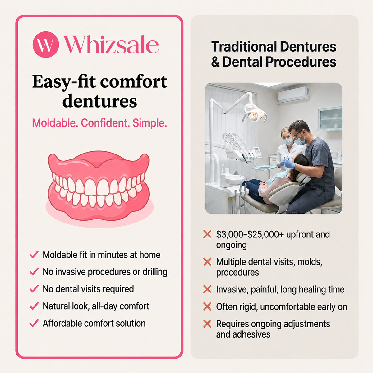 Whizsale Custom Denture Set