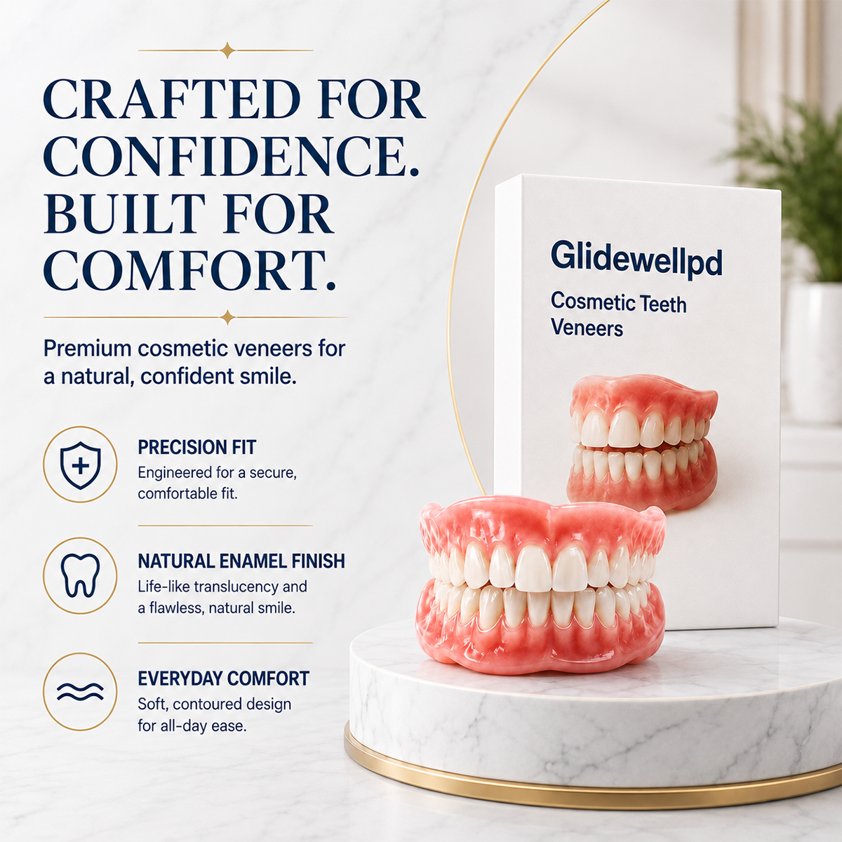 Natural-Looking Full-Cover Cosmetic Dentures
